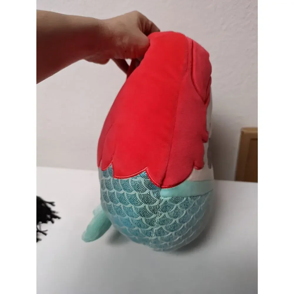Disney Squishmallow Little Mermaid Ariel & Flounder 10” & 4” plush Pair NWT